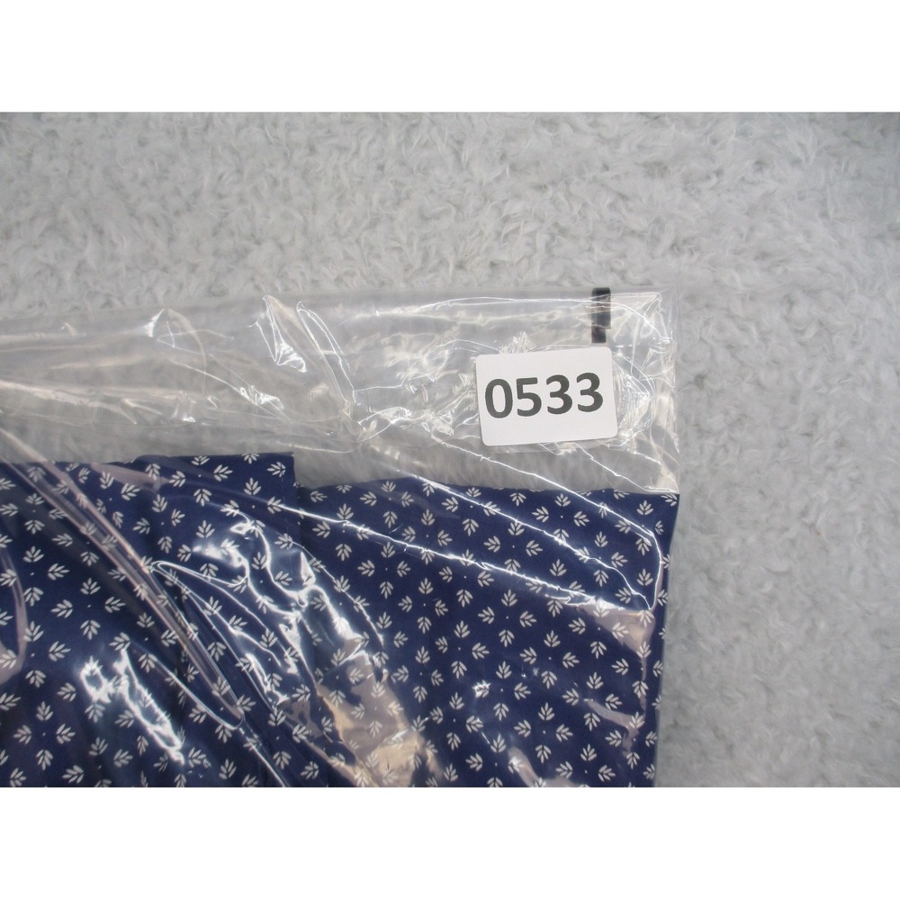 Claiborne Men's XL Slim Fit Button Up Shirt Navy White Print Short Sleeve Cotton - Picture 7 of 7